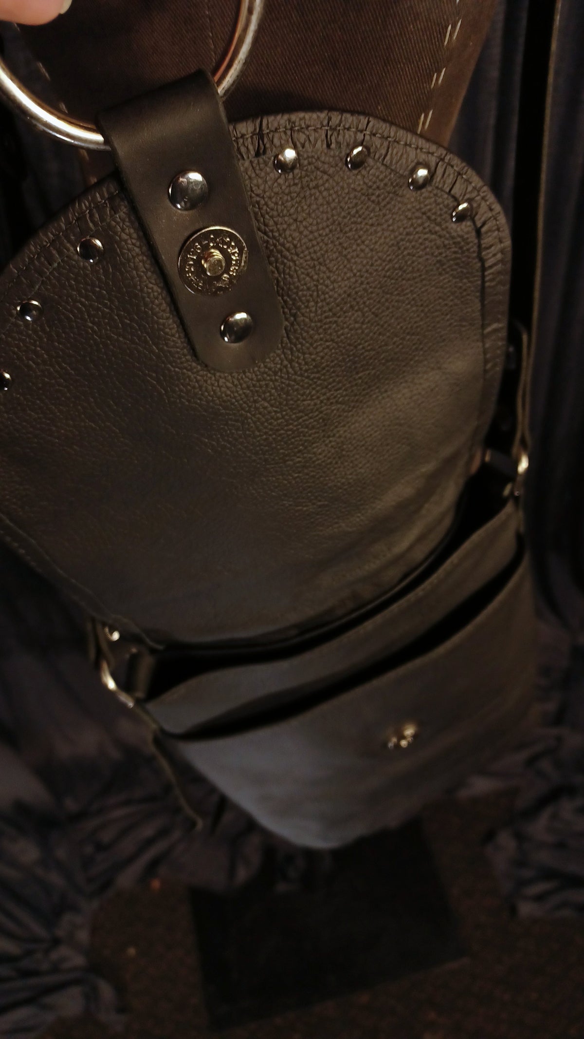 Small Night Rider Studded Leather Crossbody Bag - Western Gothic Biker Purse | SoulBound Leather 229