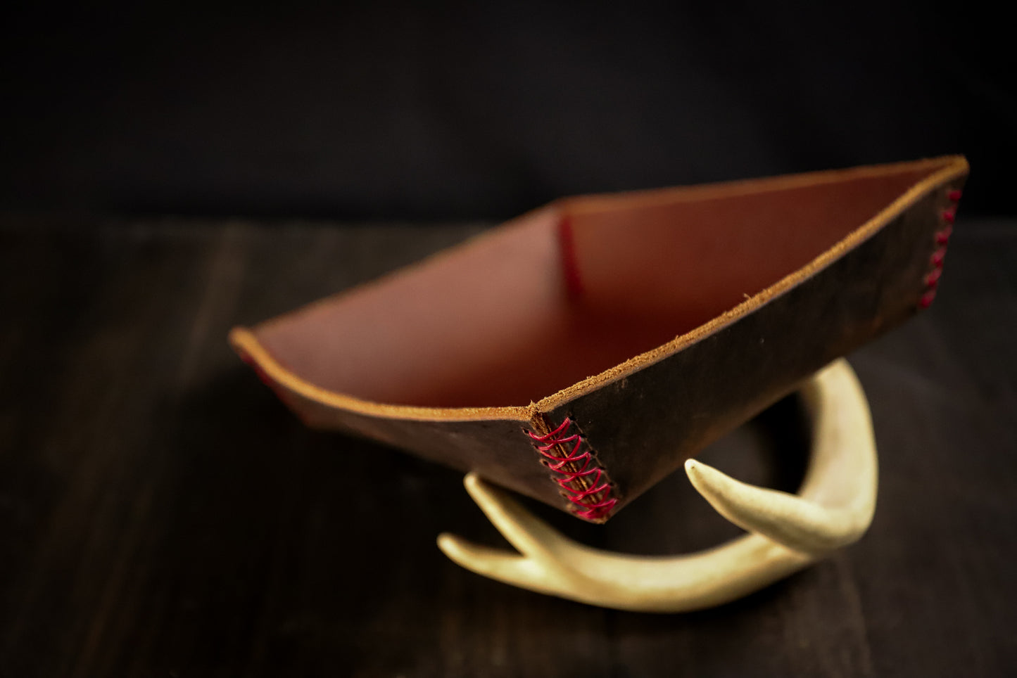 EDC Dump Tray Water Buffalo. Red Stitch. #9