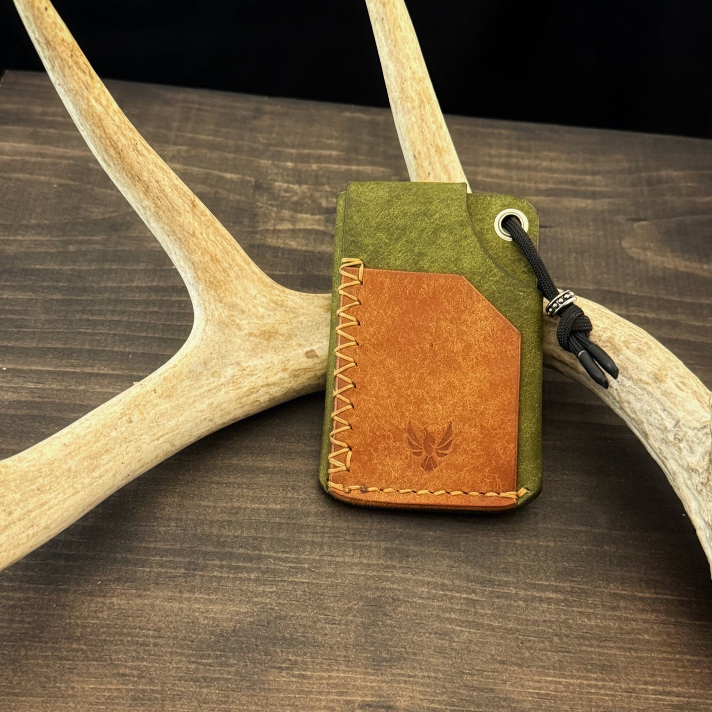 Tauren EDC Wallet Olive Pueblo. Olmo Pueblo Pocket. Tan Stitch. #141