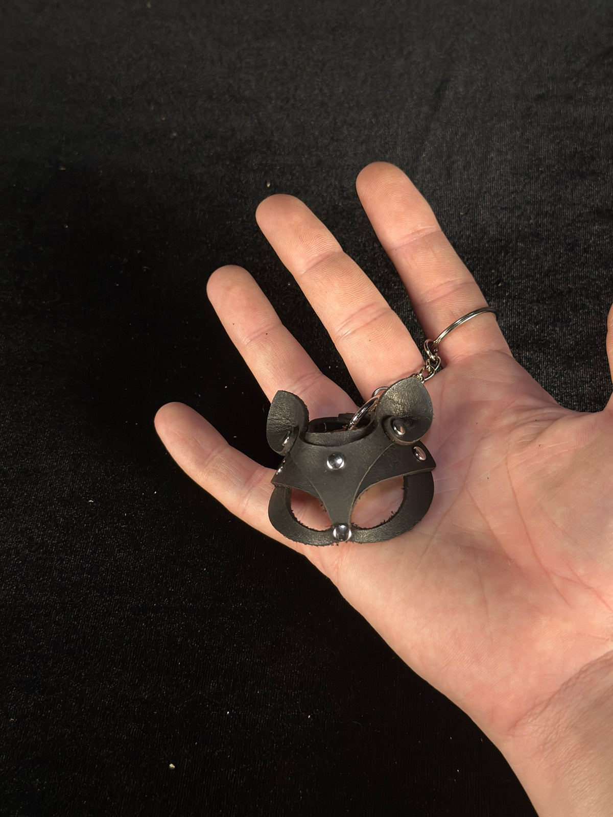 Cat Mask Leather Keychain - Handmade Leather | SoulBound 249