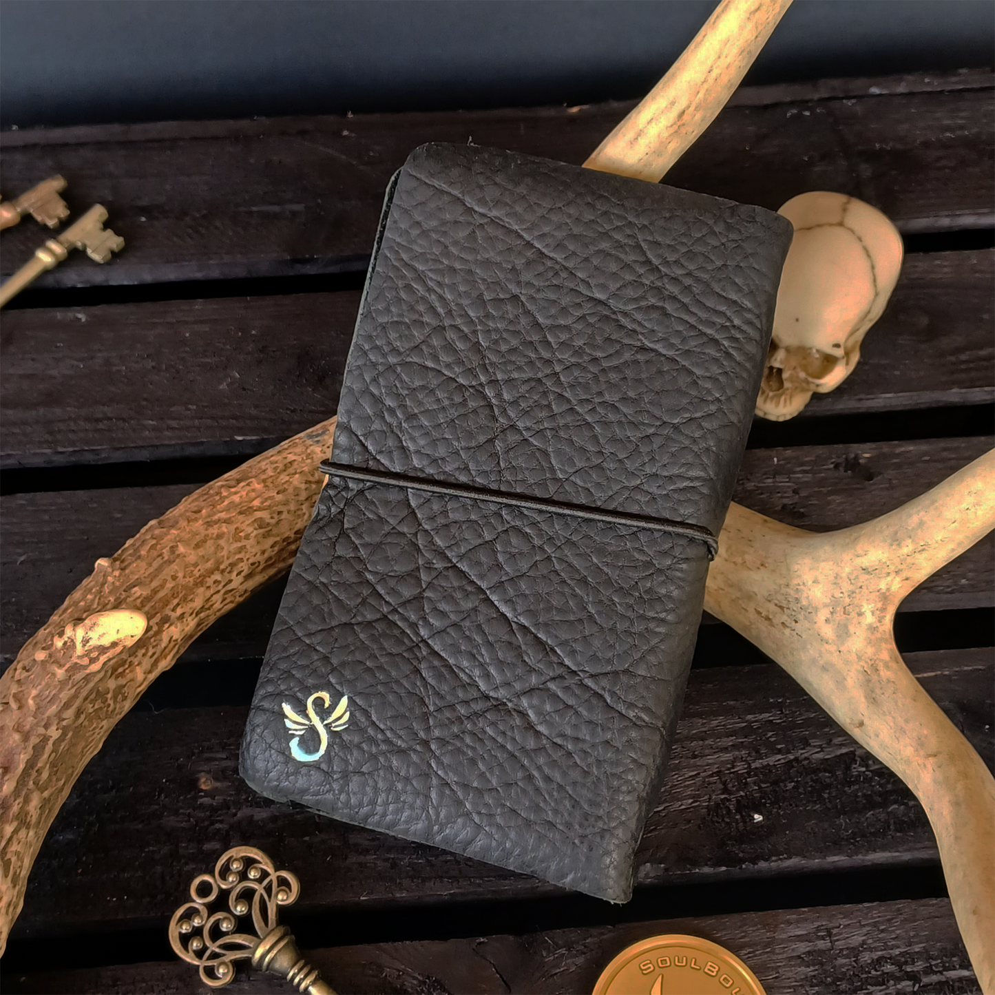 The Forsaken Scripts Midori Journal. Oil Tanned Black. 212