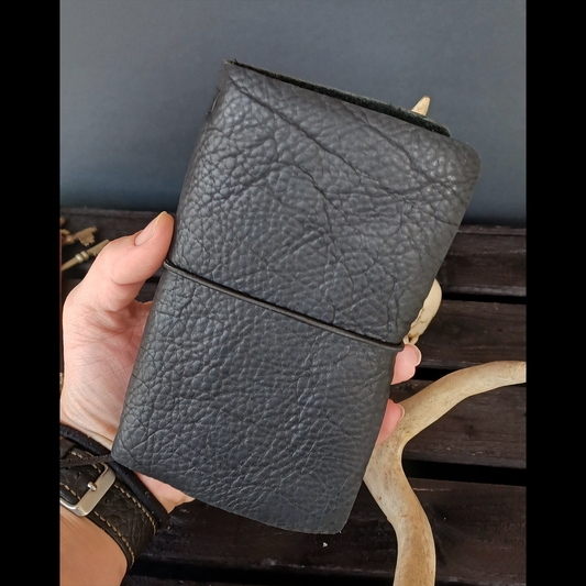 The Forsaken Scripts Midori Journal. Oil Tanned Black. 212