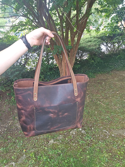 SBL Tote Bag Brown Pullup Leather #40