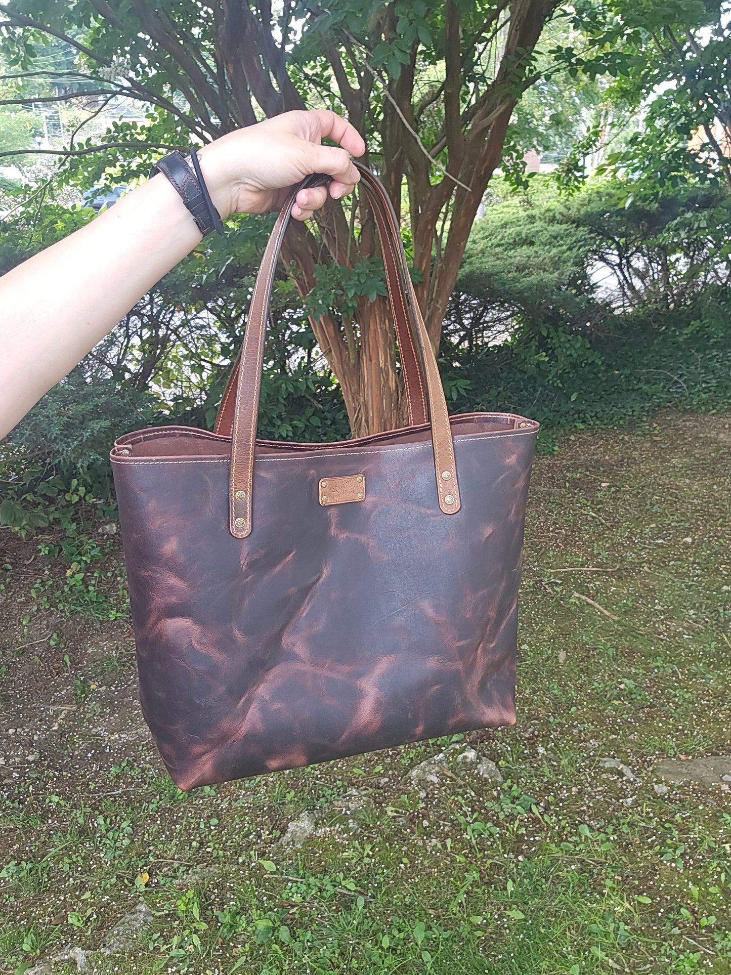 SBL Tote Bag Brown Pullup Leather #40