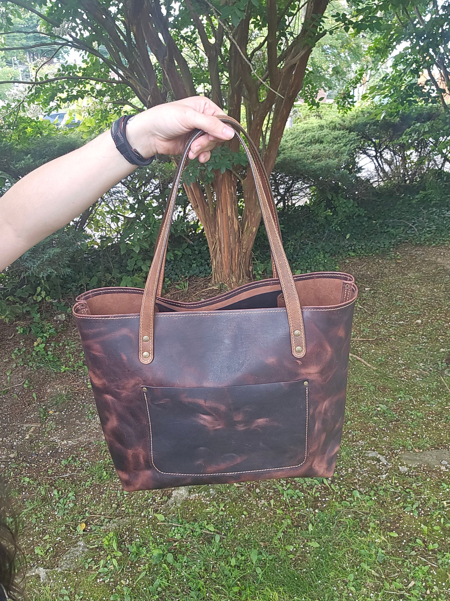 SBL Tote Bag Brown Pullup Leather #40