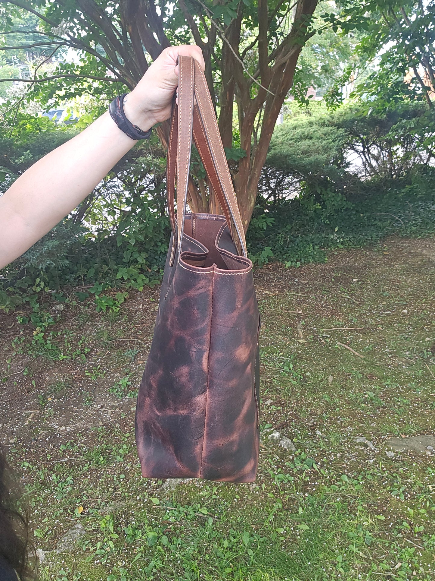 SBL Tote Bag Brown Pullup Leather #40