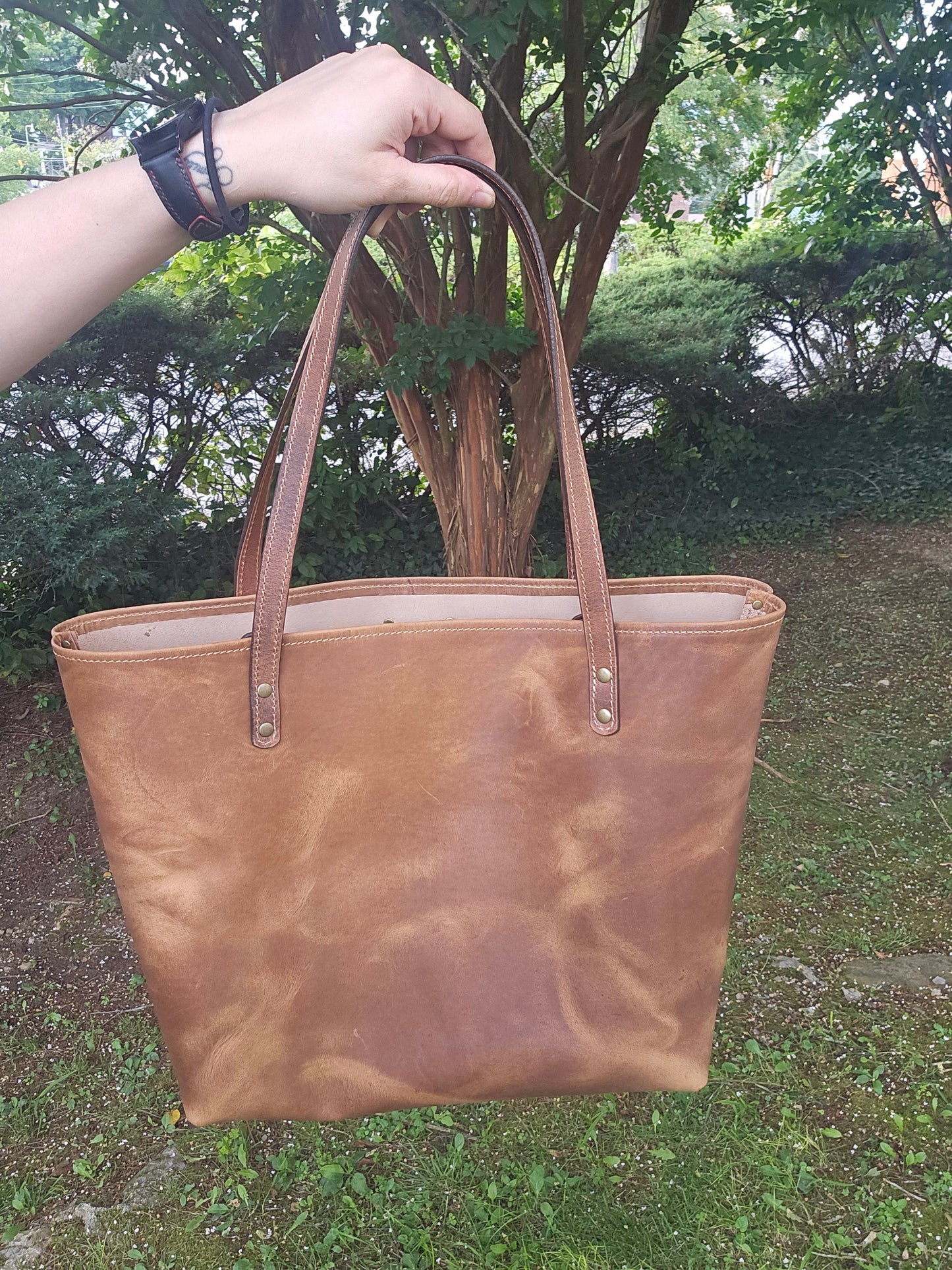 SBL Tote Bag Basic Light Brown Pullup Leather #39