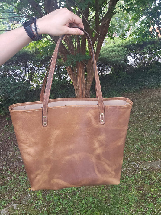 SBL Tote Bag Basic Light Brown Pullup Leather #39