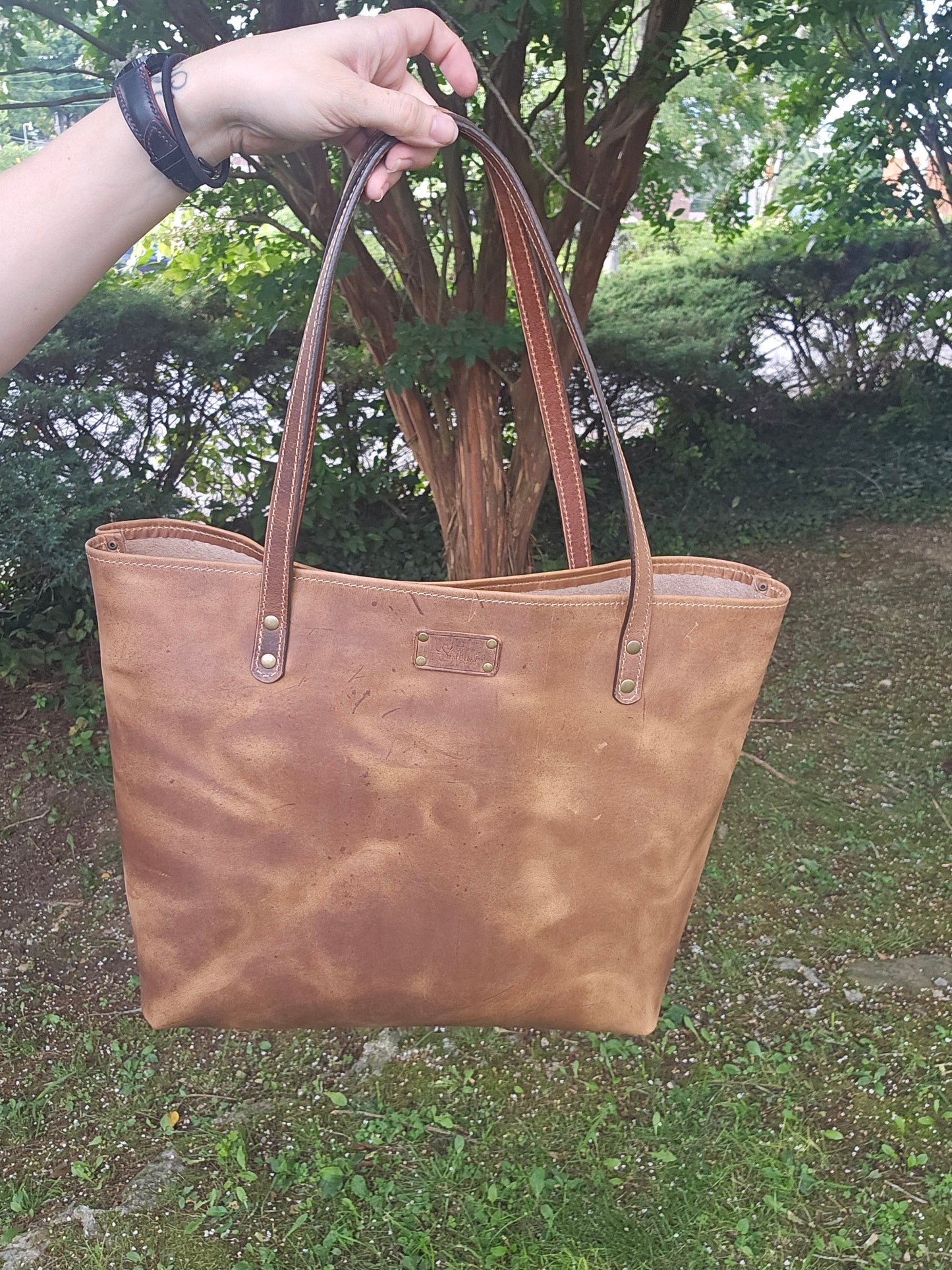 SBL Tote Bag Basic Light Brown Pullup Leather #39