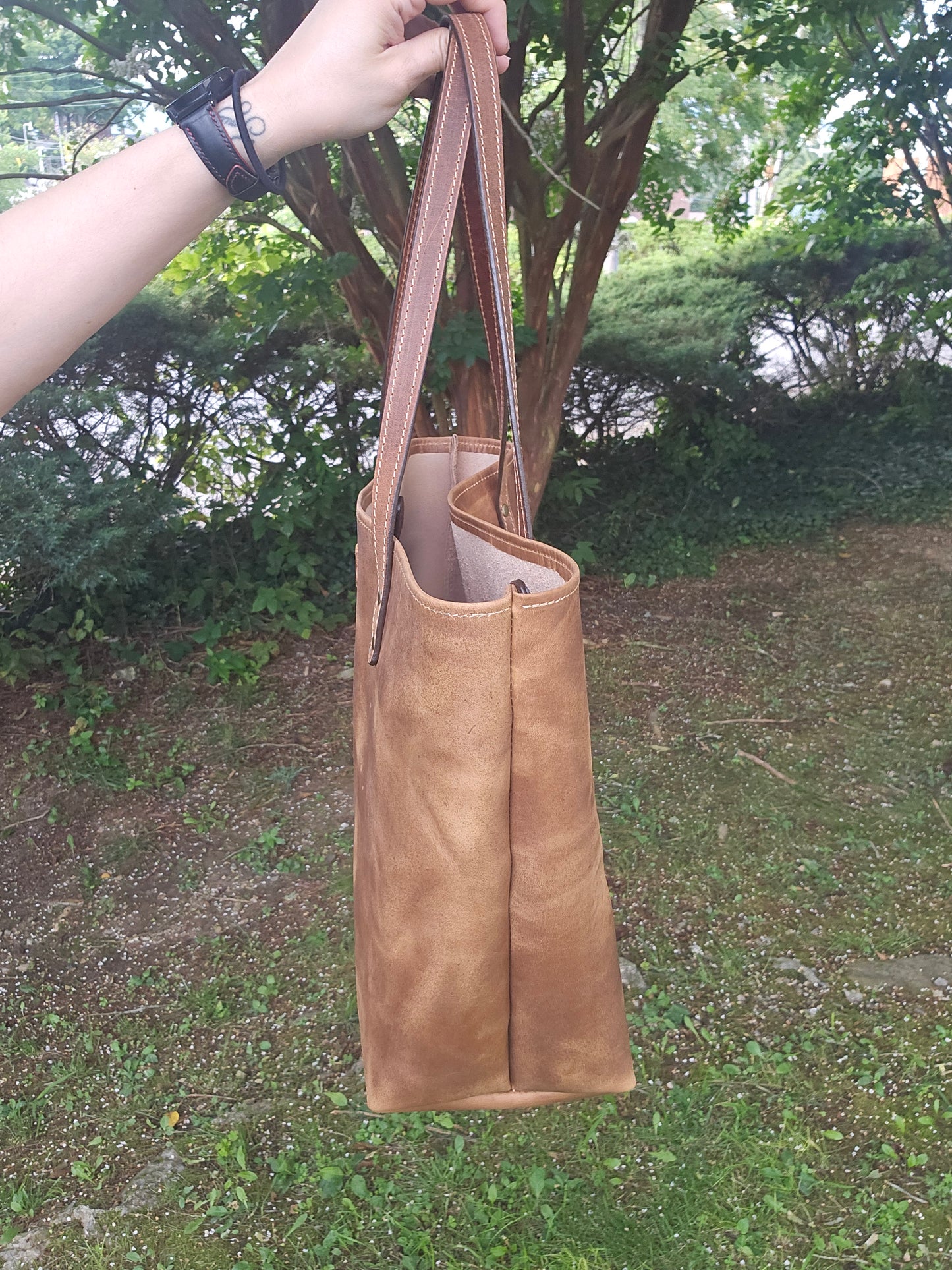 SBL Tote Bag Basic Light Brown Pullup Leather #39