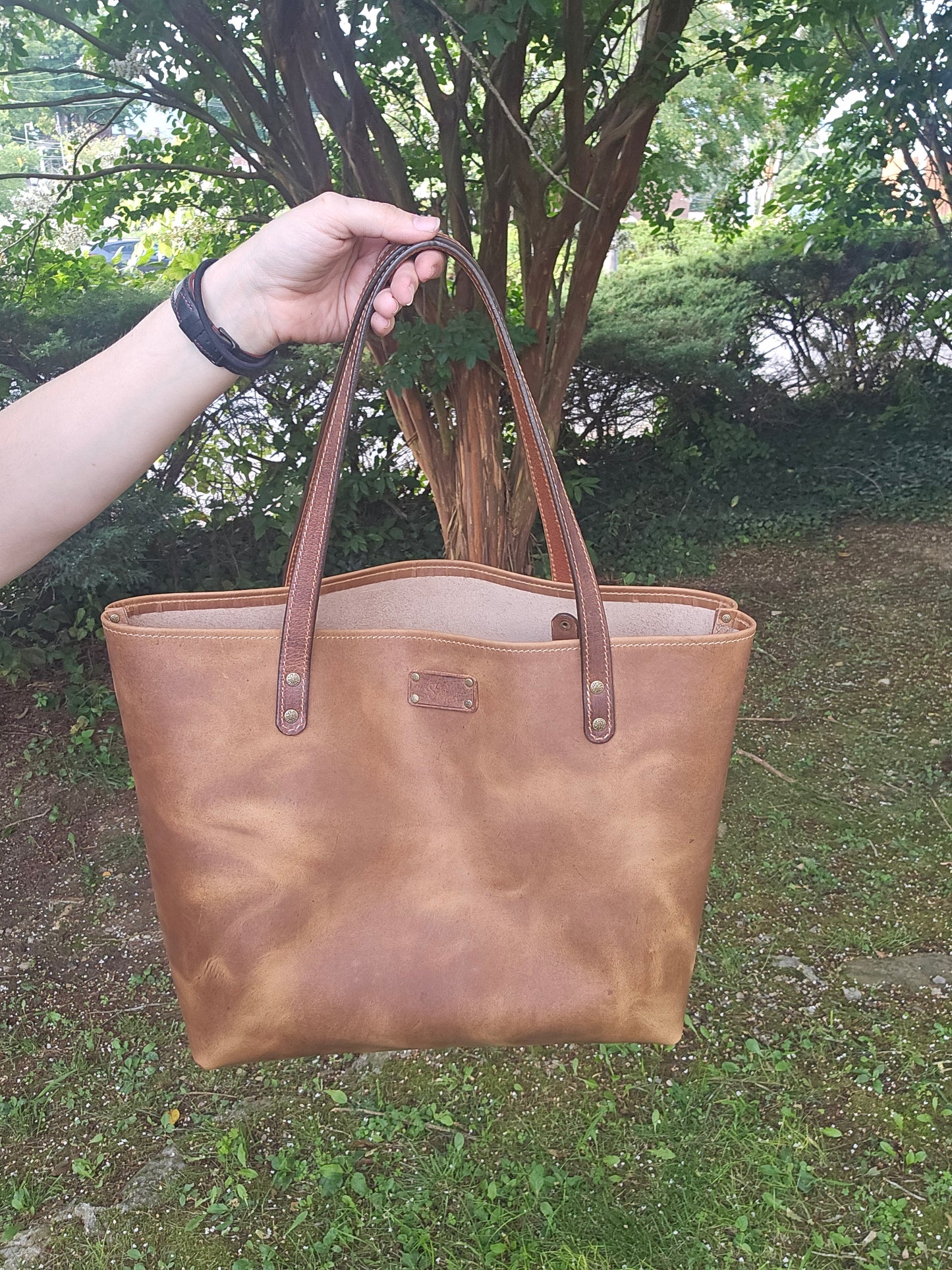 SBL Tote Bag Light Brown Pullup Leather #41