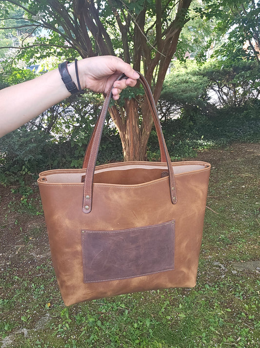 SBL Tote Bag Light Brown Pullup Leather #41