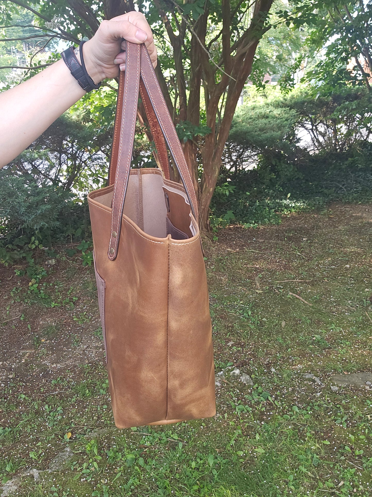 SBL Tote Bag Light Brown Pullup Leather #41