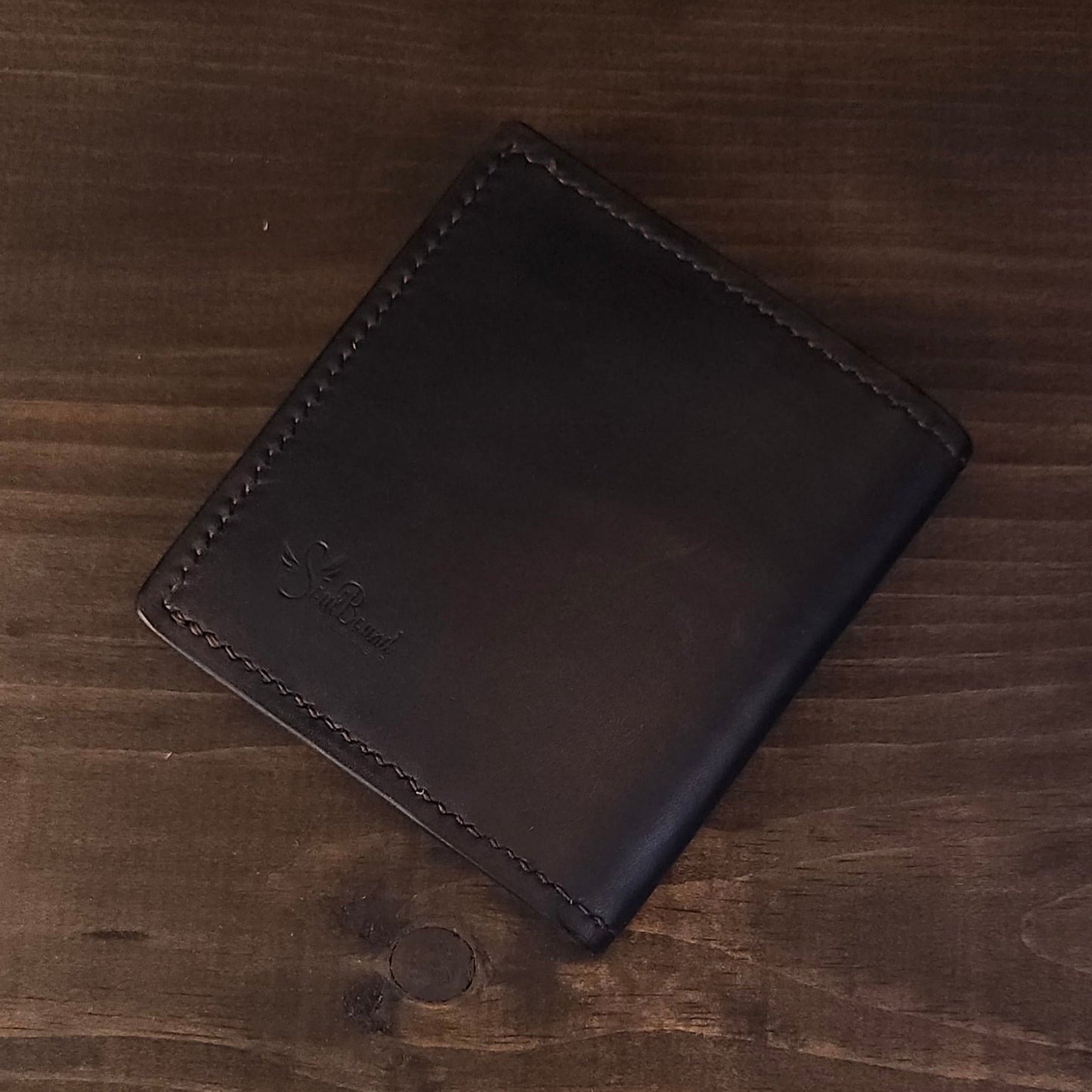 Six card Wallet. Navy Blue. Pigskin Turned Edge Pockets. Fully Lined. 86