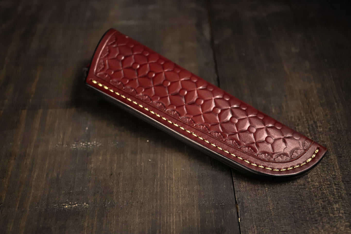 SBL4 Foldover Sheath. Quilted. Burgundy. Sand Stitch.