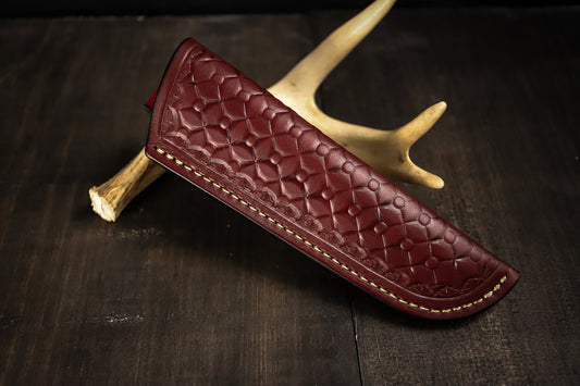 SBL4 Foldover Sheath. Quilted. Burgundy. Sand Stitch.