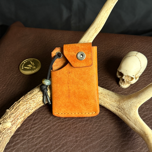 Tauren EDC Wallet Olmo Pueblo. American Alligator Pocket. Tan Stitch. #190