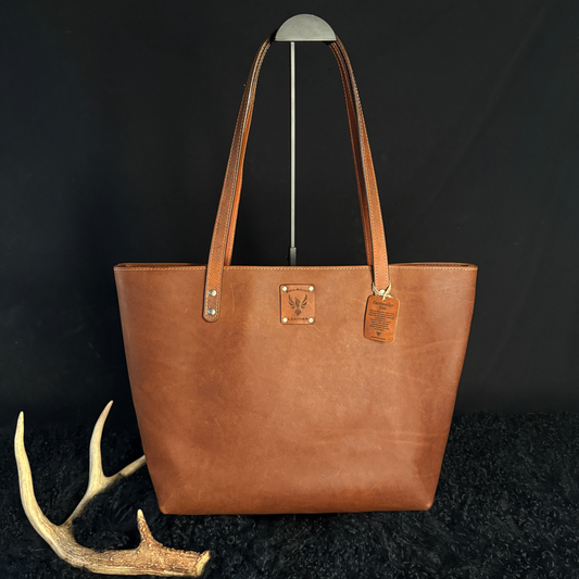 Dustwalker Tote - Rustwood Brown with Midnight Black Pocket #201