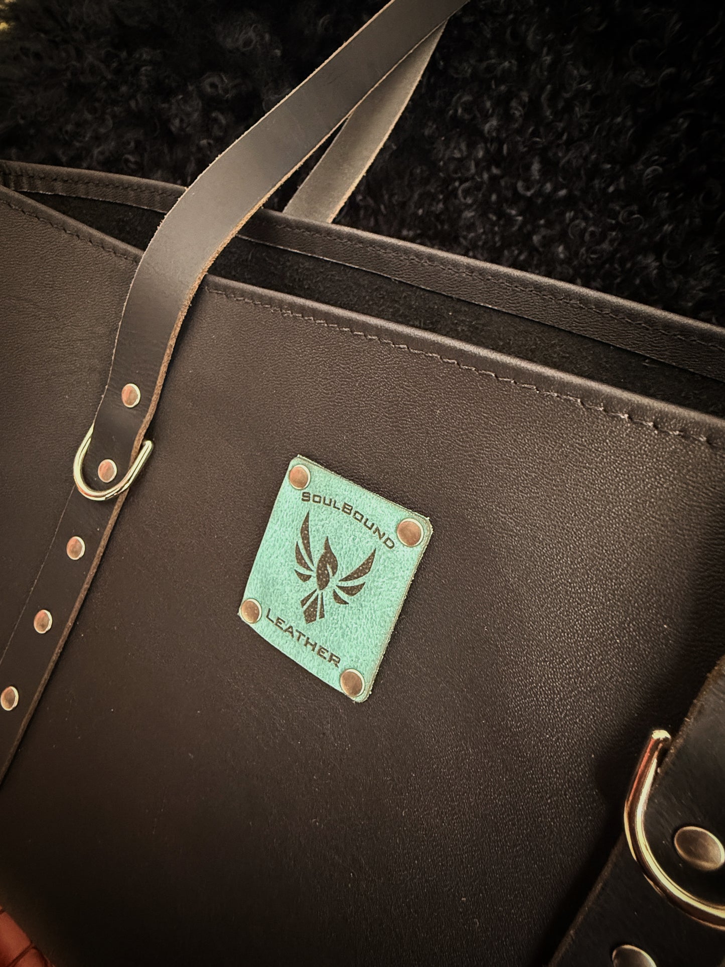 Dustwalker Tote - Small - Black with Turquoise Skull 213