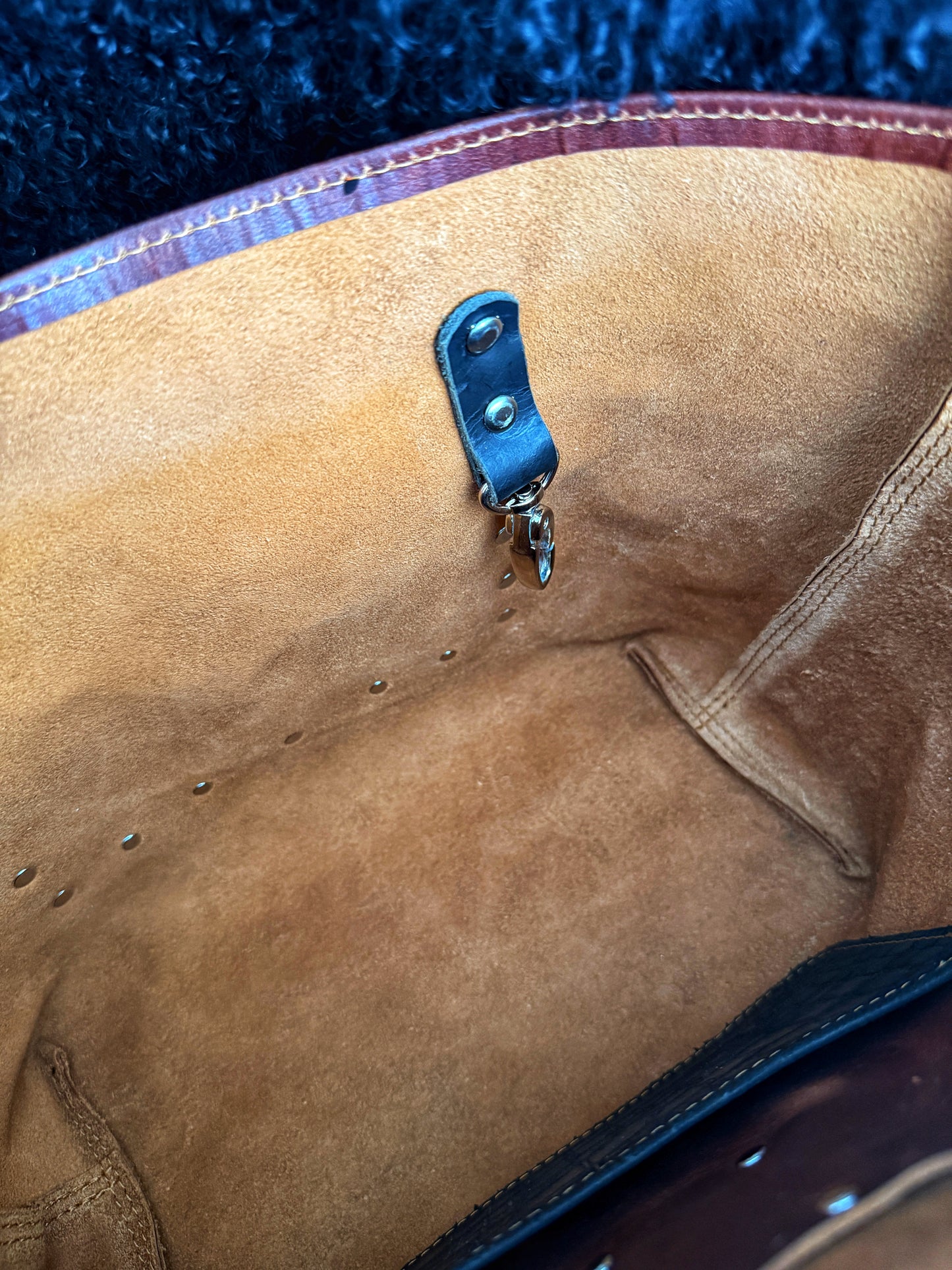 Dustwalker Tote - Small -Reddish Brown with Embossed Croc (Water Buffalo Straps) 217