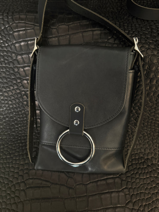 Small Night Rider Leather Crossbody Bag - Classic - Western Gothic Biker Purse | SoulBound Leather 219