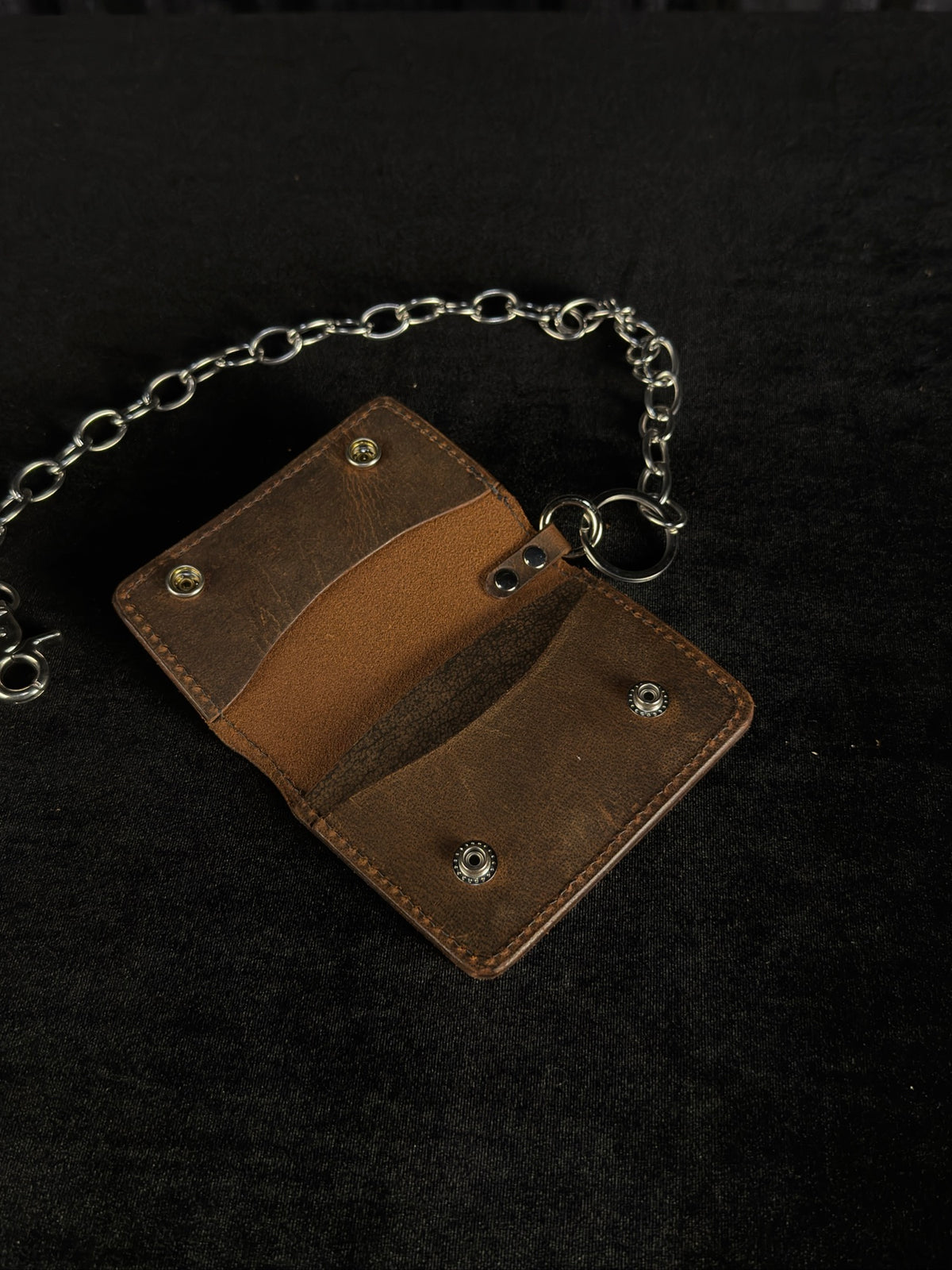 Drifter Chain Leather Wallet - Compact Biker Wallet - SoulBound #242