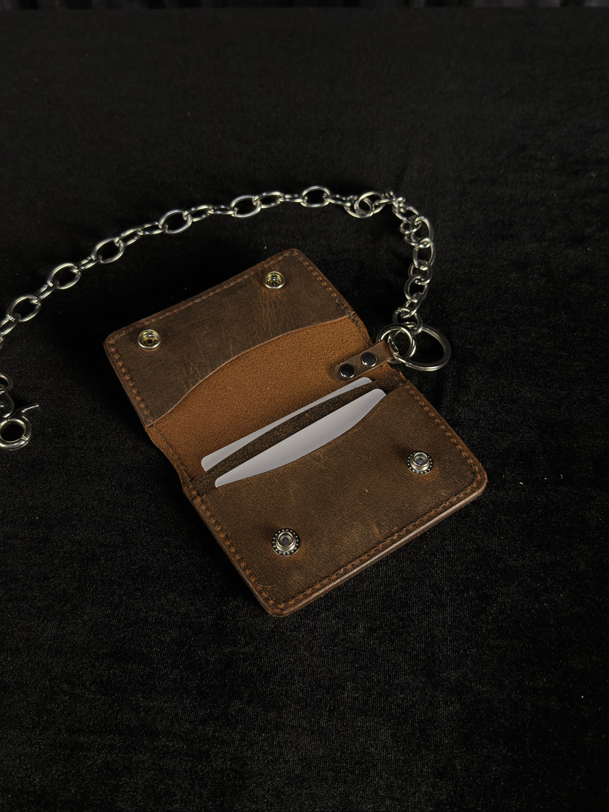 Drifter Chain Leather Wallet - Compact Biker Wallet - SoulBound #242