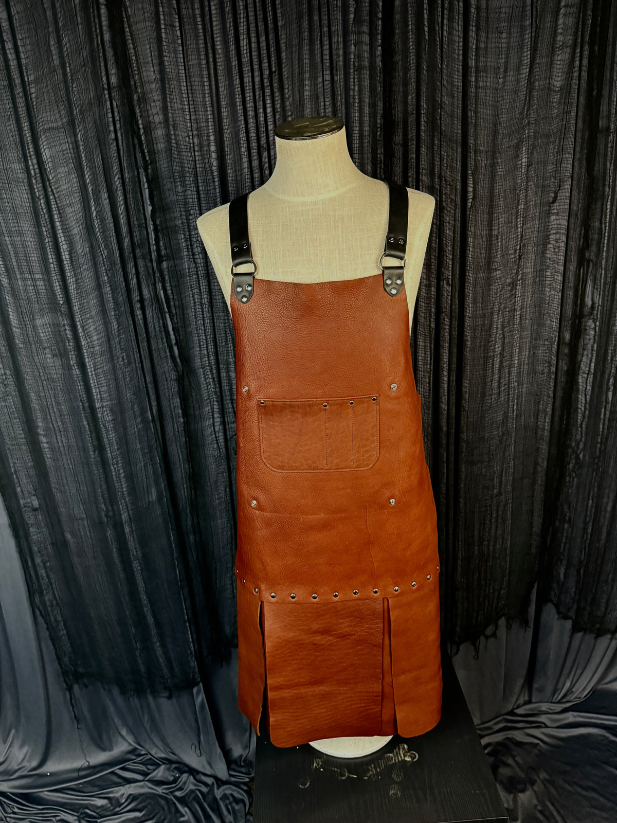 Oil-Tanned Leather Work Apron | Brown #256