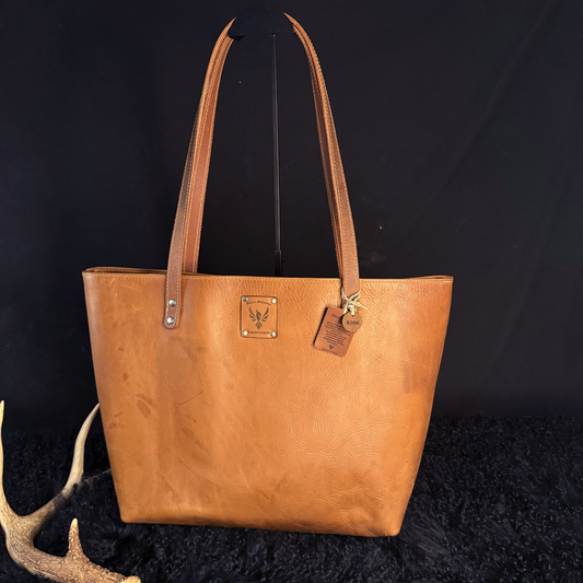 Dustwalker Tote - Wheaten Brown with Dark Embossed Pocket  #199